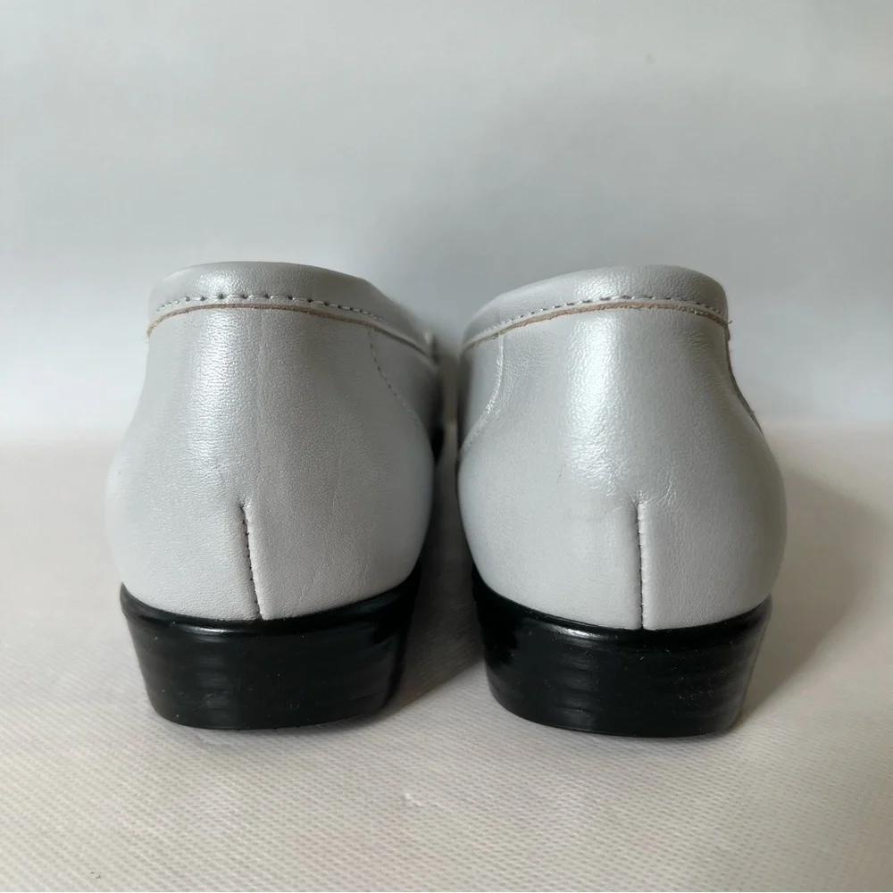 SAS Simplify Silver Grey Leather Slip On Loafers SLIM